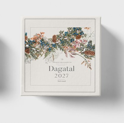 Dagatal með standi 2027 **FORPÖNTUN - FORSÖLUVERÐ - dagatalið verður afhent í nóvember**