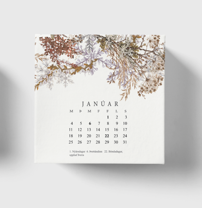 Dagatal með standi 2027 **FORPÖNTUN - FORSÖLUVERÐ - dagatalið verður afhent í nóvember**